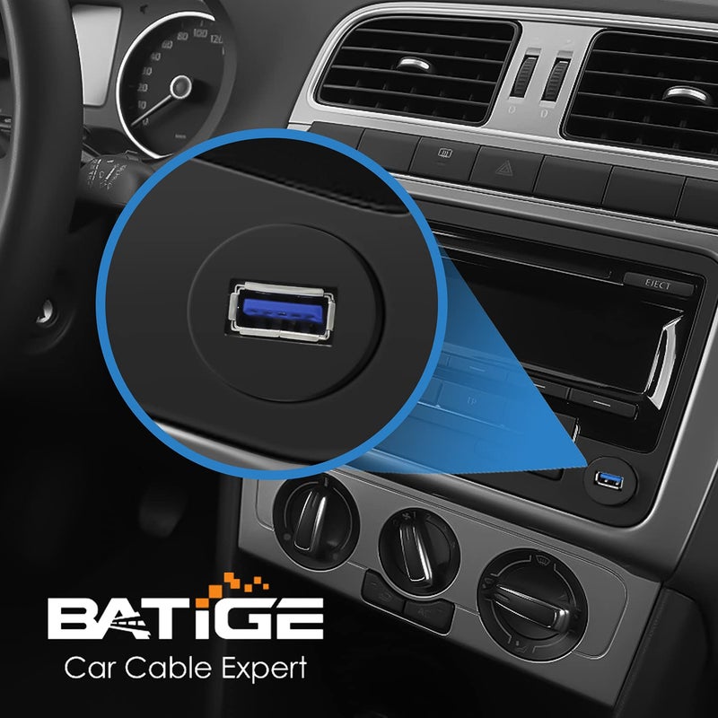 BATIGE Small USB 3.0 Male to Female AUX Flush Panel Mount Extension Cable for Car Truck Boat Motorcycle Dashboard 3ft - Image 2